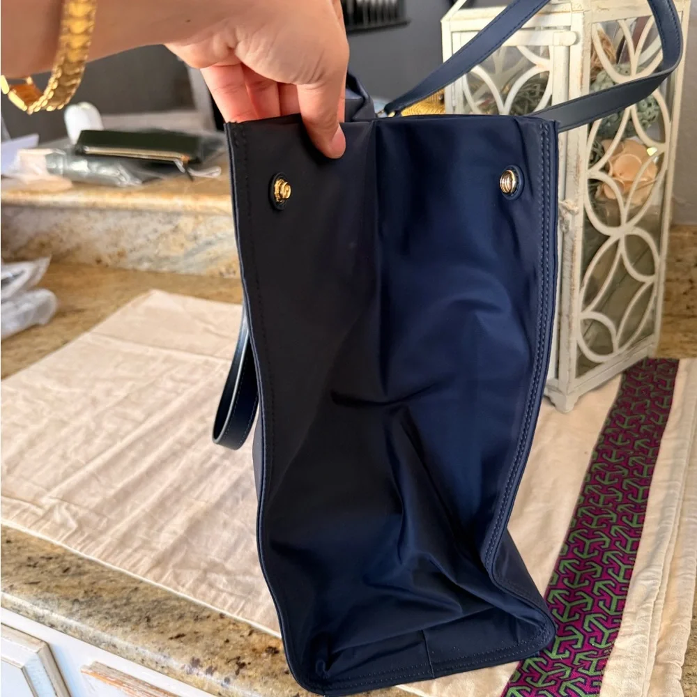 Tory Burch large nylon Ella tote Navy Blue Logo Tote